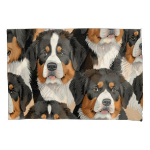 Bernese Mountain Dog Decorative Nahtloses Muster Kissenbezug