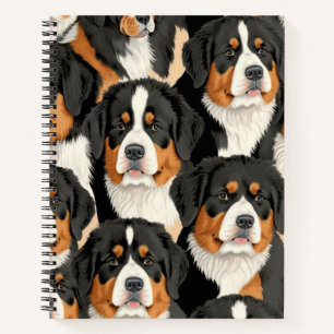 Bernese Mountain Dog Decorative Nahtloses Muster Notizbuch