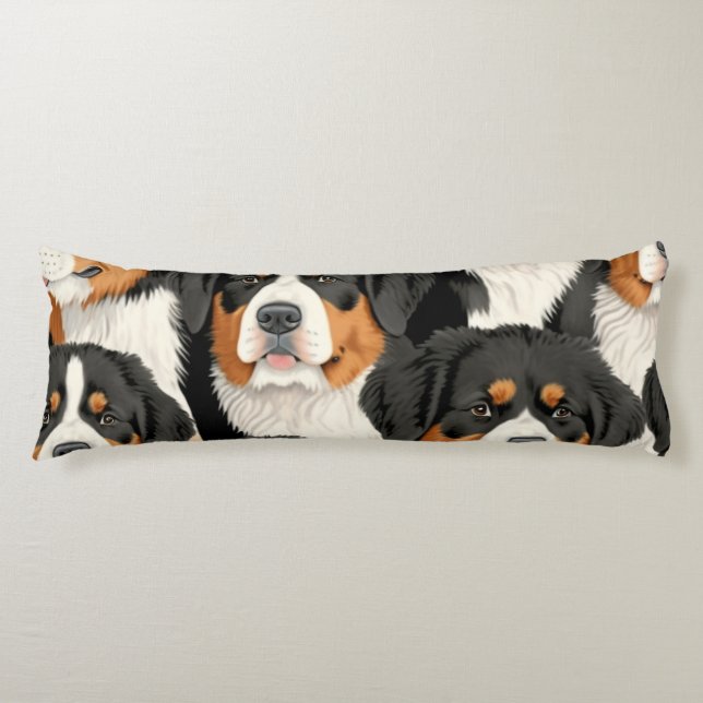 Bernese Mountain Dog Decorative Nahtloses Muster Seitenschläferkissen (Vorderseite)