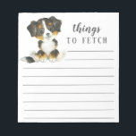 Bernese Mountain Dog Dinge zu holen Notizblock<br><div class="desc">Adorable Berner Berg Hunde Dinge,  um Notizblock mit Linien zu holen. Einfach mit Ihrer Nachricht personalisieren. Besuchen Sie unseren Shop,  um eine große Auswahl an Hunderassen zu sehen.</div>