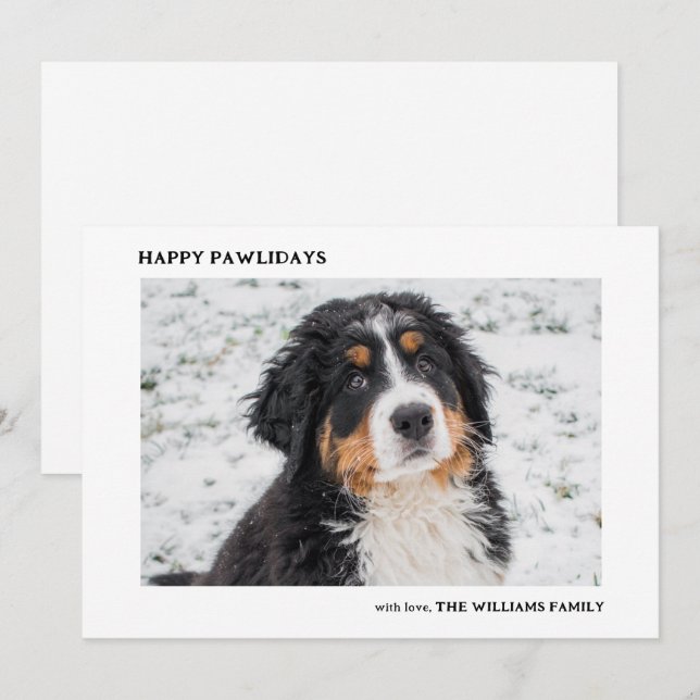 Bernese Mountain Dog Foto Minimal Weihnachten (Vorne/Hinten)