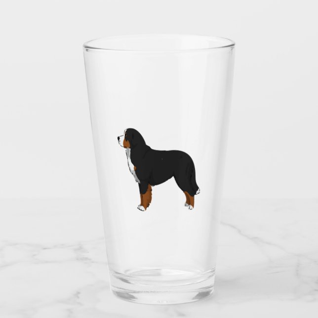 Bernese Mountain Dog Glas (Vorderseite)