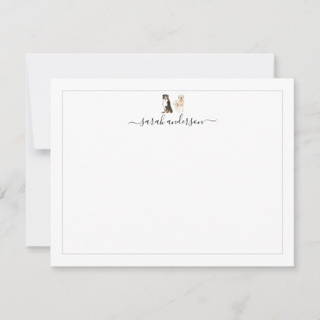 Bernese Mountain Dog Golden Doodle Border Mitteilungskarte (Vorderseite)