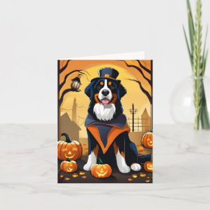 Bernese Mountain Dog Halloween Card Karte
