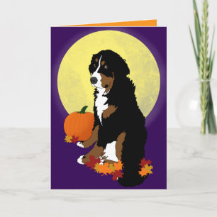 Bernese Mountain Dog Halloween Herbst Karte