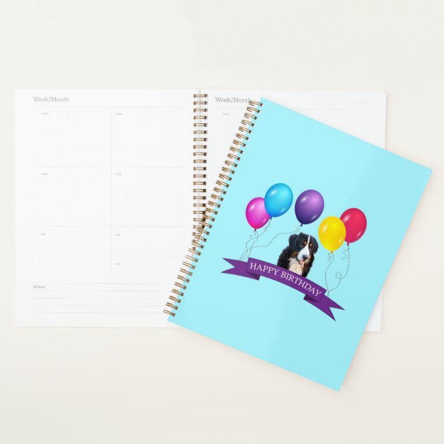 Bernese Mountain Dog Happy Birthday Geschenktasche Planer (Anzeige)