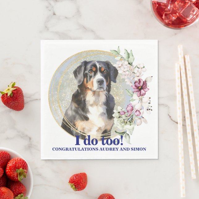 Bernese Mountain Dog I Do Too Napkins Serviette (Beispiel)
