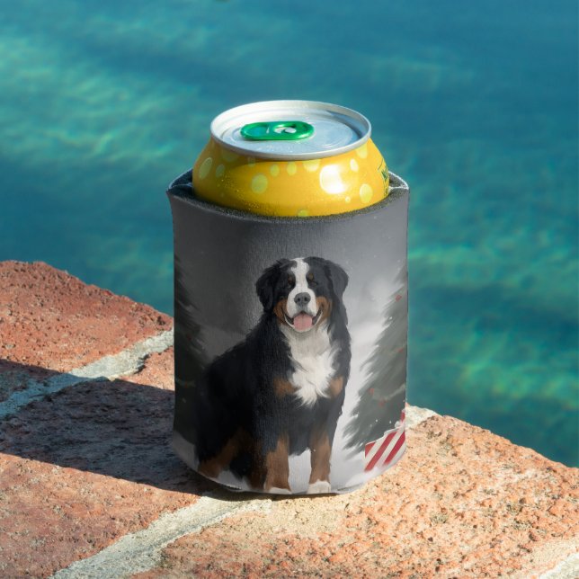 Bernese Mountain Dog im Schnee Weihnachten Dosenkühler (In Situ Pool)