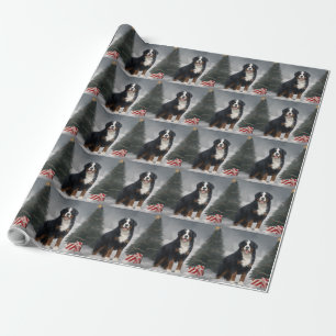 Bernese Mountain Dog im Schnee Weihnachten Geschenkpapier