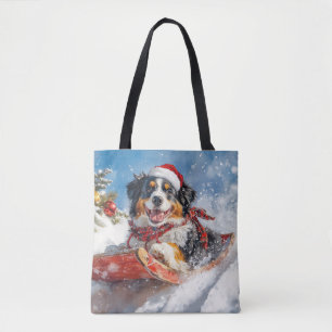 Bernese Mountain Dog in Sledge Weihnachten Tasche
