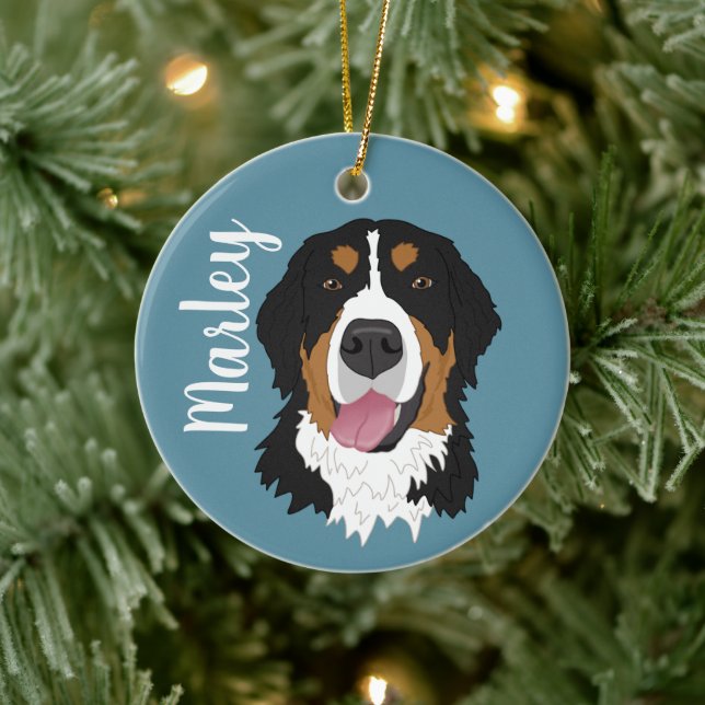 Bernese Mountain Dog Keramik Ornament (Baum)