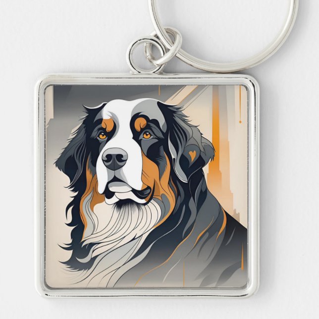 Bernese Mountain Dog Key Chain Schlüsselanhänger (Vorne)