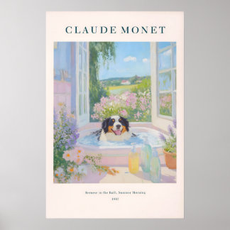 Bernese Mountain Dog Kunstprint im Monet-Stil mit Poster