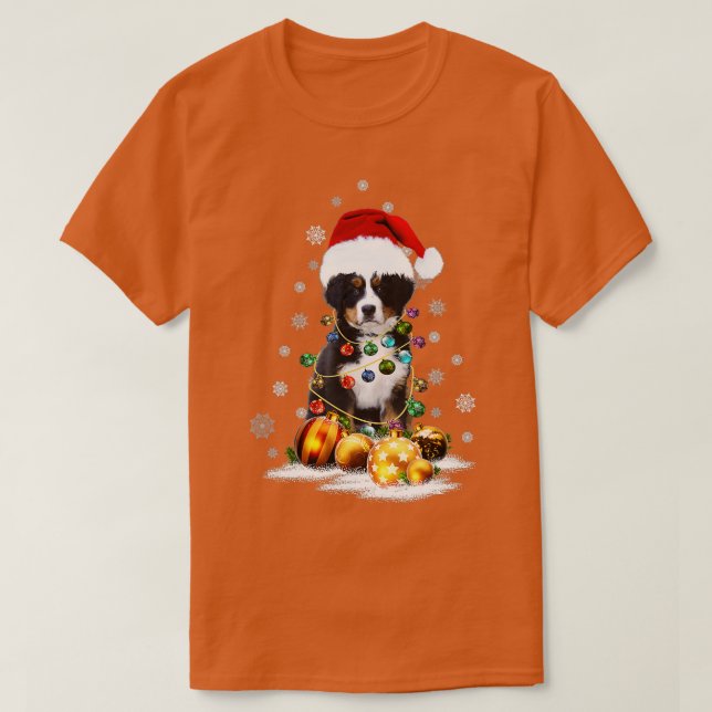 Bernese Mountain Dog Lights Weihnachtsmatte T-Shirt (Design vorne)