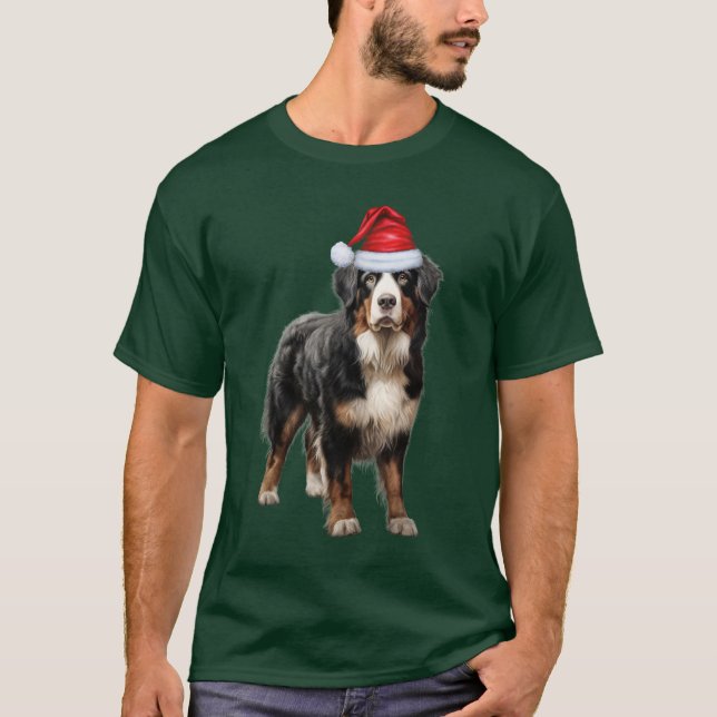 Bernese Mountain Dog Lover Funny Christmas T-Shirt (Vorderseite)