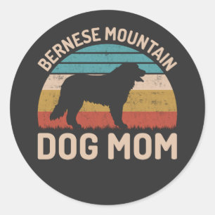 Bernese Mountain Dog Mama, Bernese Dog Mama Runder Aufkleber