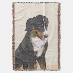 Bernese Mountain Dog Painting - Original Dog Art Decke