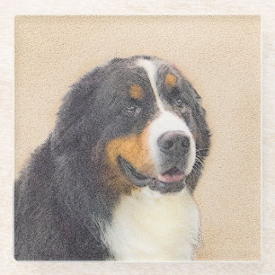 Bernese Mountain Dog Painting - Original Dog Art Glasuntersetzer