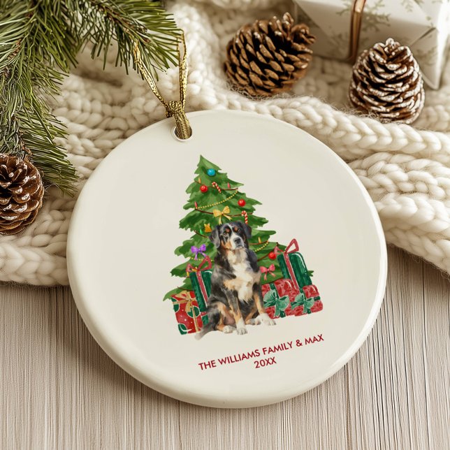 Bernese Mountain Dog Personalisiert Weihnachten Keramik Ornament (Von Creator hochgeladen)