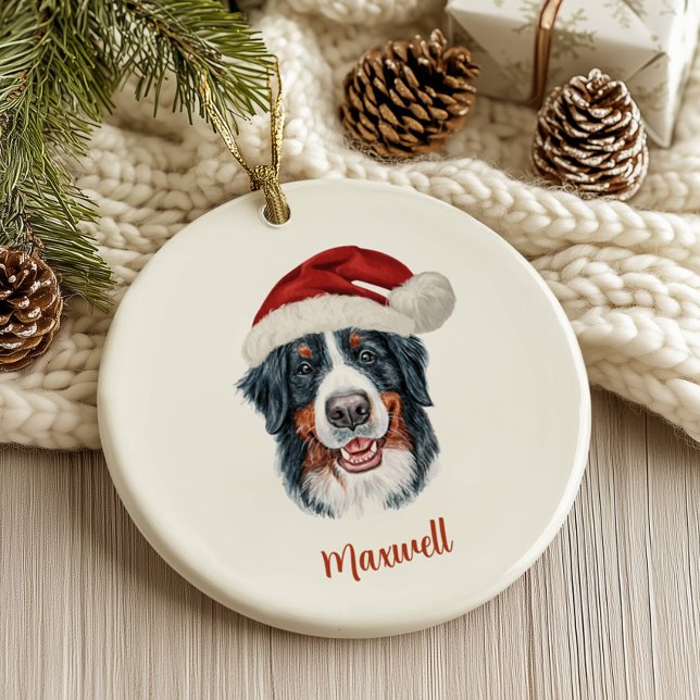 Bernese Mountain Dog Personalisiert Weihnachten Keramik Ornament (Von Creator hochgeladen)