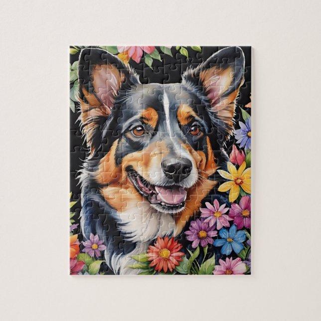 Bernese Mountain Dog Pet Portrait Watercolor (Vertikal)