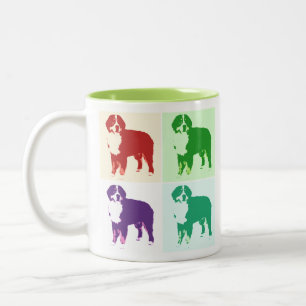 Bernese Mountain Dog Pop Art 2 Zweifarbige Tasse