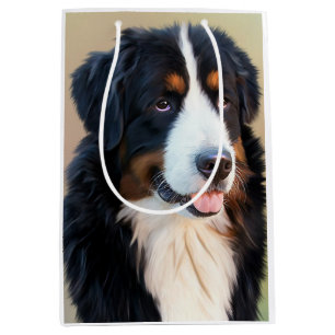 Bernese Mountain Dog Portrait Mittlere Geschenktüte