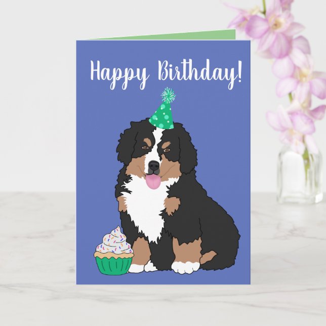 Bernese Mountain Dog Puppy Karte (Orchidee)