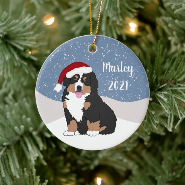Bernese Mountain Dog Puppy Keramik Ornament (Baum)
