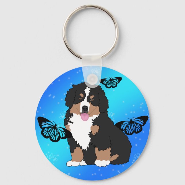 Bernese Mountain Dog Puppy  Keychain Schlüsselanhänger (Vorderseite)