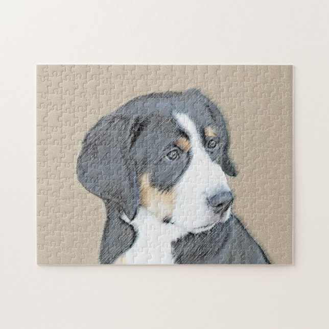 Bernese Mountain Dog Puppy Painting - Original Art (Horizontal)