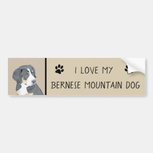 Bernese Mountain Dog Puppy Painting - Original Art Autoaufkleber