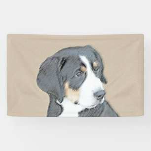 Bernese Mountain Dog Puppy Painting - Original Art Banner