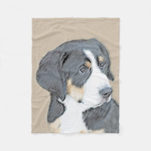 Bernese Mountain Dog Puppy Painting - Original Art Fleecedecke