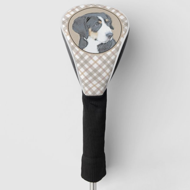 Bernese Mountain Dog Puppy Painting - Original Art Golf Headcover (Vorderseite)