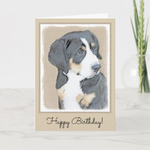 Bernese Mountain Dog Puppy Painting - Original Art Karte