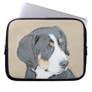 Bernese Mountain Dog Puppy Painting - Original Art Laptopschutzhülle