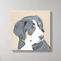 Bernese Mountain Dog Puppy Painting - Original Art