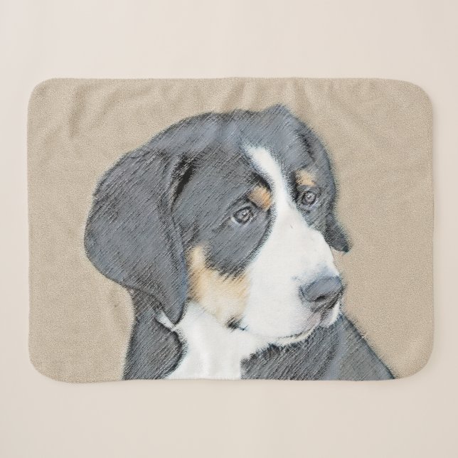 Bernese Mountain Dog Puppy Painting - Original Art Sherpadecke (Vorderseite (Horizontal))
