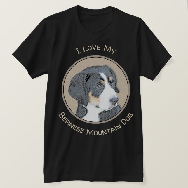Bernese Mountain Dog Puppy Painting - Original Art T-Shirt (Design vorne)