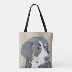 Bernese Mountain Dog Puppy Painting - Original Art Tasche