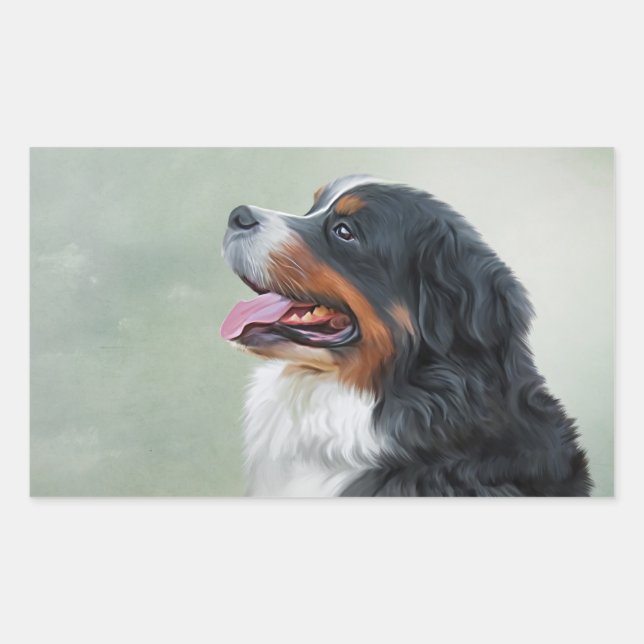 Bernese Mountain Dog Rechteckiger Aufkleber (Vorderseite)
