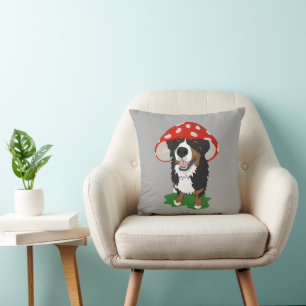 Bernese Mountain Dog Red Mushroom Cap Kissen