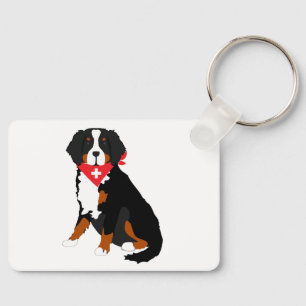 Bernese Mountain Dog Red Swiss Cross Schlüsselanhänger