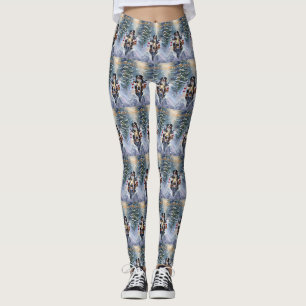 Bernese Mountain Dog Riding Motorrad Weihnachten Leggings