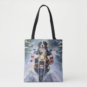 Bernese Mountain Dog Riding Motorrad Weihnachten Tasche