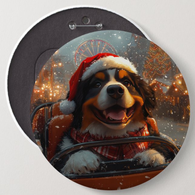 Bernese Mountain Dog Roller Untersetzer Weihnachte Button (Vorne & Hinten)
