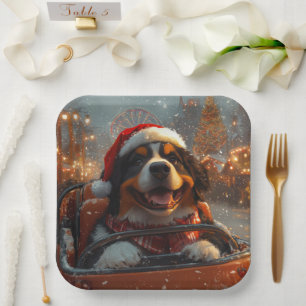 Bernese Mountain Dog Roller Untersetzer Weihnachte Pappteller