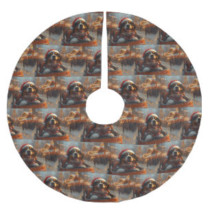 Bernese Mountain Dog Roller Untersetzer Weihnachte Polyester Weihnachtsbaumdecke