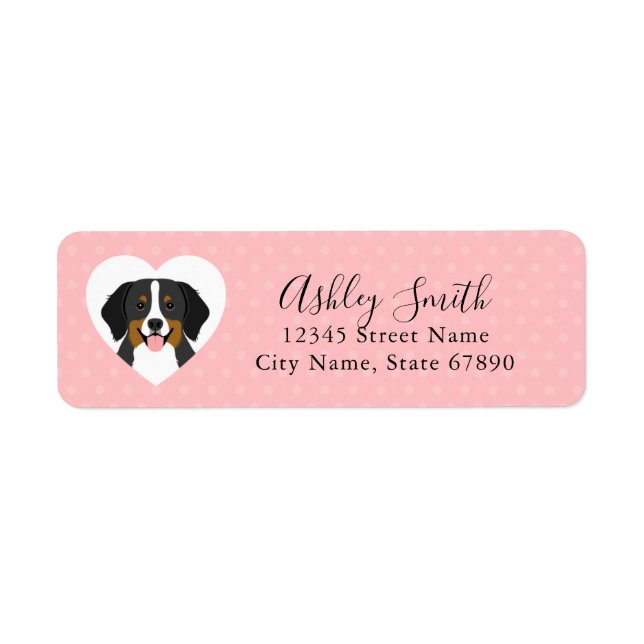 Bernese Mountain Dog Rücksendeadressen-Aufkleber (Vorne)